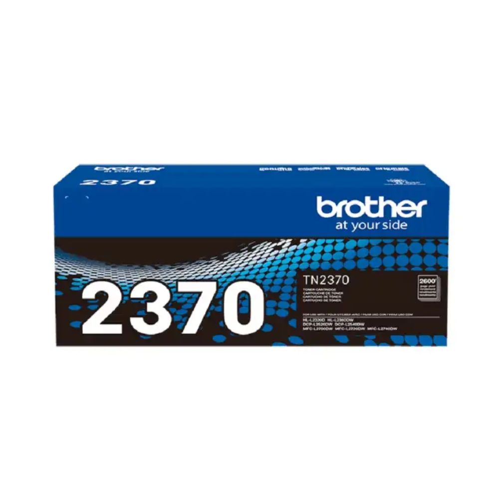 Tóner Brother TN-2370, compatible con HL L2320D, L2360DW, rendimiento 2,600 páginas, negro